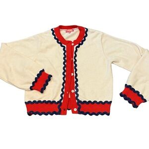 Women’s Cream and Red Cardigan size M